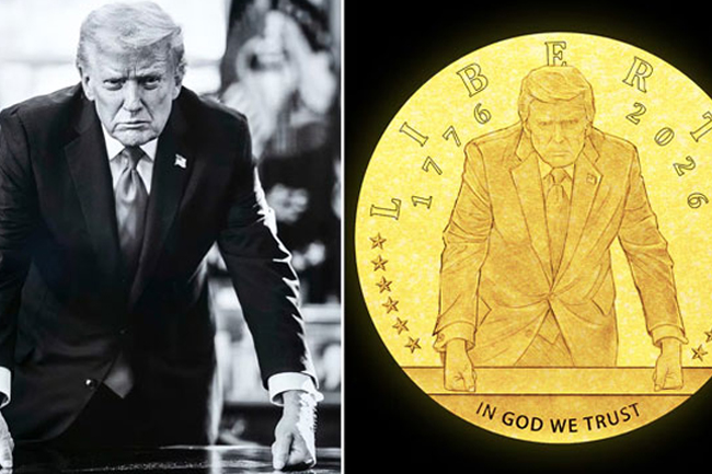 டொனால்ட் ட்ரம்ப் உருவம் பொறித்த தங்க நாணயம்; அமெரிக்க கலைக் குழு அனுமதி!