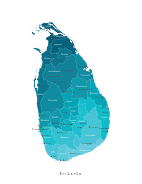 Line-art map of Sri Lanka