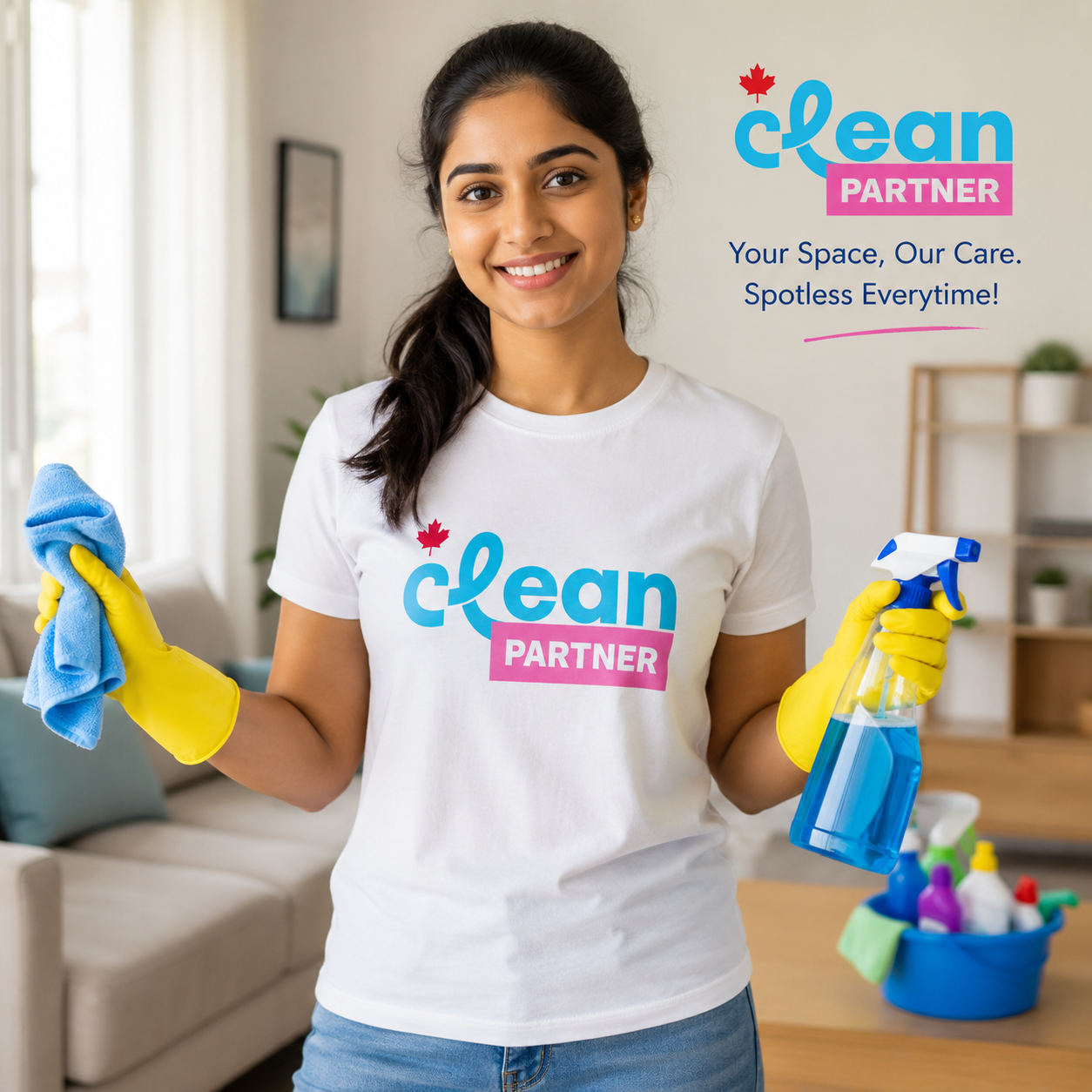A bright, spotless home professionally cleaned by Clean Partner